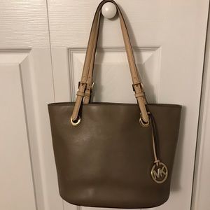 MK Tan Leather Tote Bag